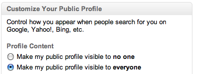 Changing Settings in LinkedIn to Public